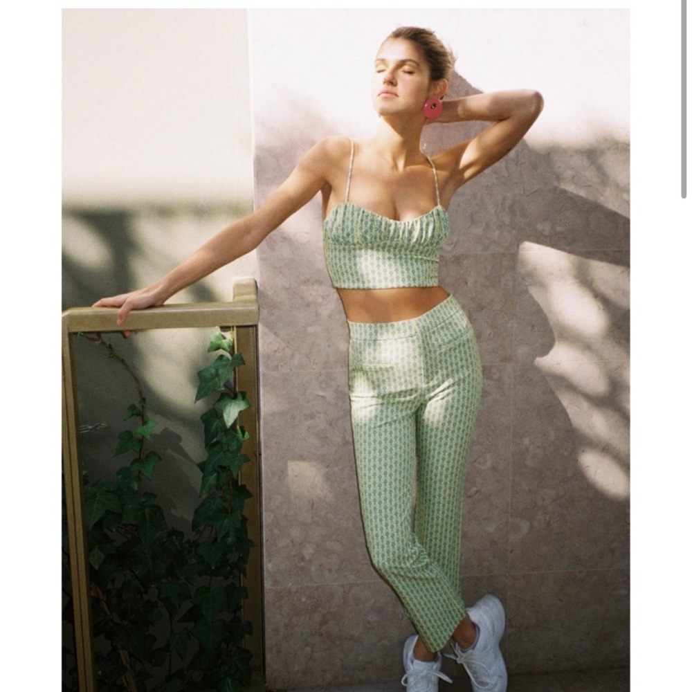 Brand New! Zara Printed Corset Crop Top/Capri Pant Set - Size M & S